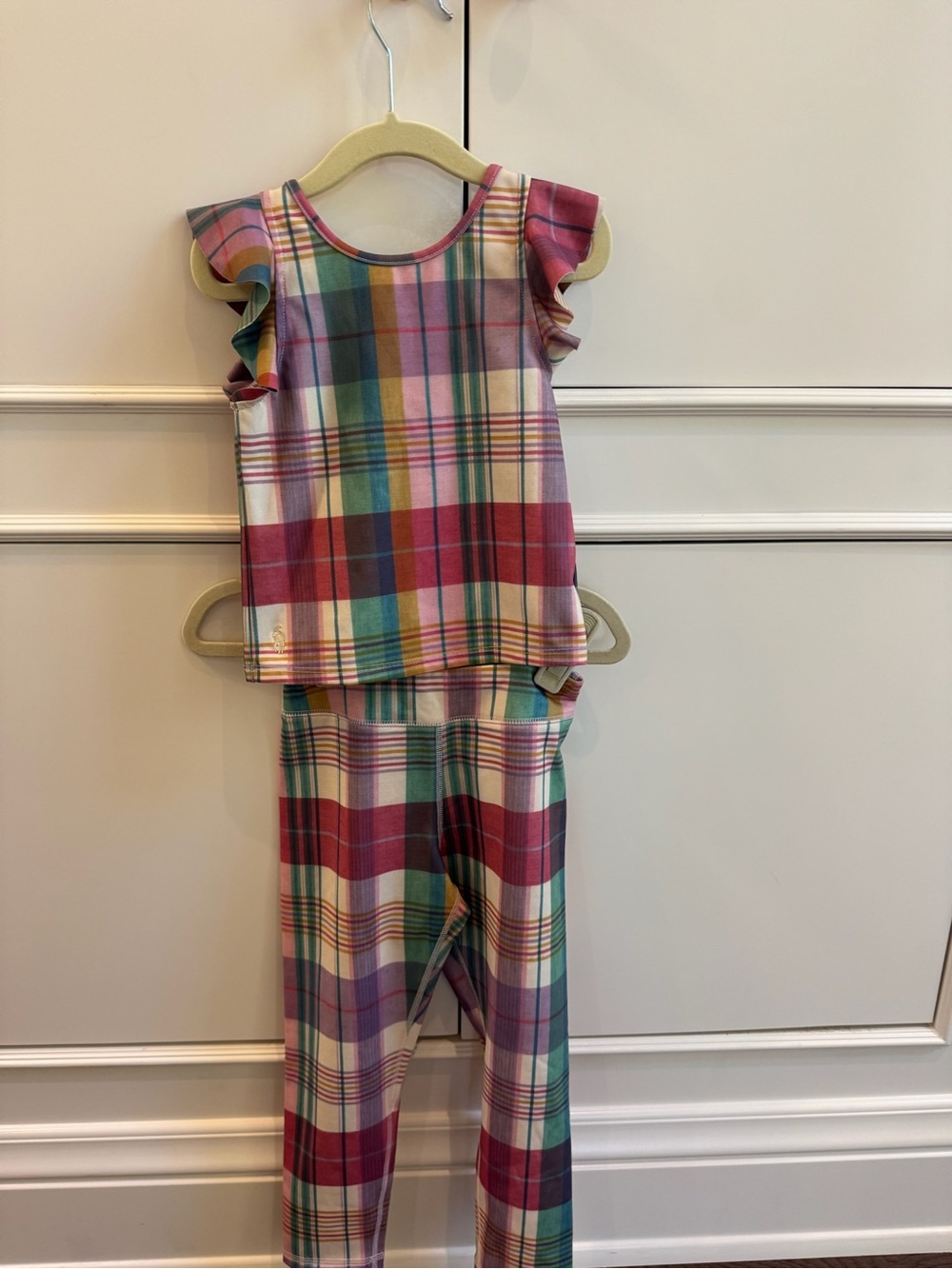 Polo by Ralph Lauren Girls Multicolor Plaid Active Set - Pink, Green, Blue